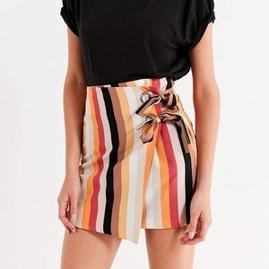 Urban Outfitters Tie Detail Striped Skirt